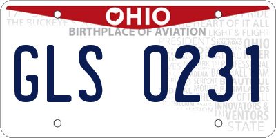 OH license plate GLS0231