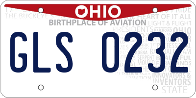 OH license plate GLS0232