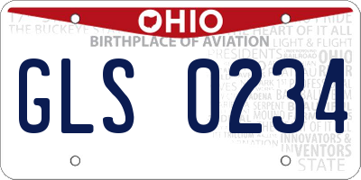 OH license plate GLS0234