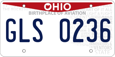 OH license plate GLS0236