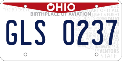 OH license plate GLS0237