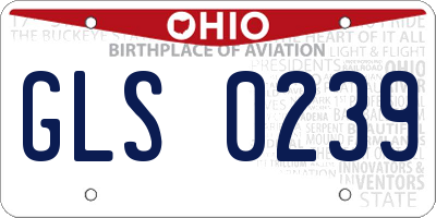 OH license plate GLS0239