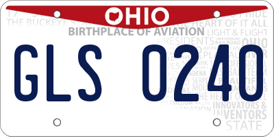 OH license plate GLS0240