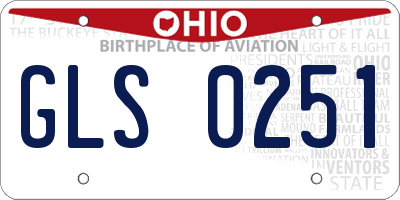 OH license plate GLS0251