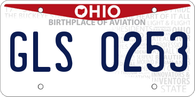 OH license plate GLS0253