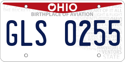 OH license plate GLS0255