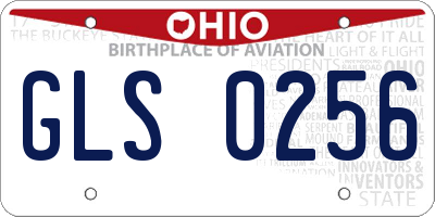 OH license plate GLS0256