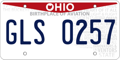OH license plate GLS0257