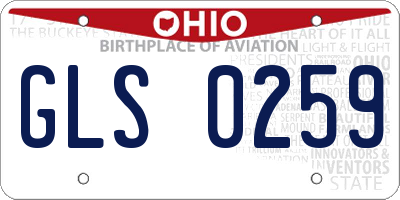 OH license plate GLS0259