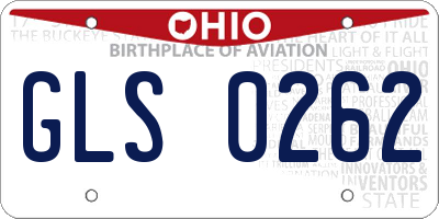 OH license plate GLS0262