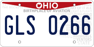 OH license plate GLS0266