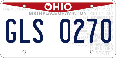 OH license plate GLS0270