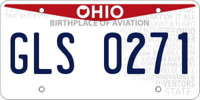 OH license plate GLS0271