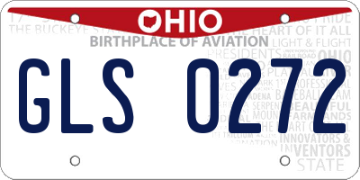OH license plate GLS0272