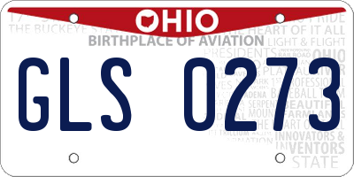 OH license plate GLS0273