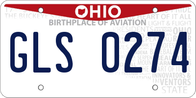 OH license plate GLS0274