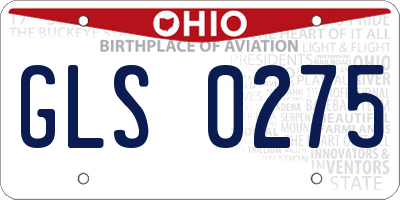OH license plate GLS0275