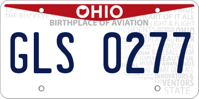 OH license plate GLS0277