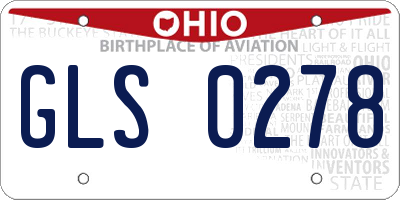 OH license plate GLS0278