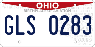 OH license plate GLS0283