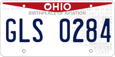 OH license plate GLS0284