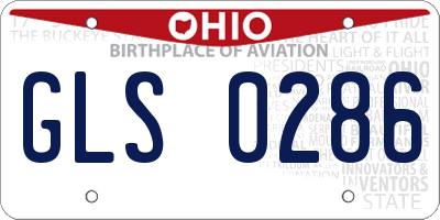 OH license plate GLS0286
