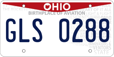 OH license plate GLS0288