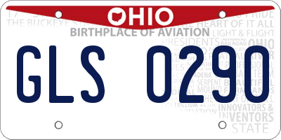 OH license plate GLS0290