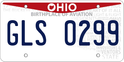OH license plate GLS0299