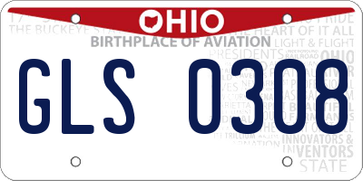 OH license plate GLS0308