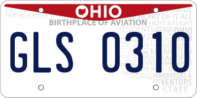 OH license plate GLS0310