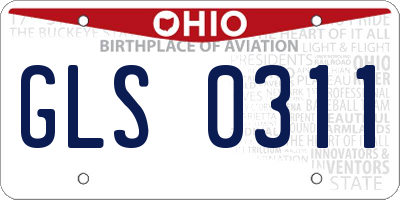 OH license plate GLS0311