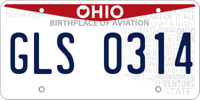 OH license plate GLS0314