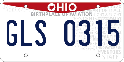 OH license plate GLS0315