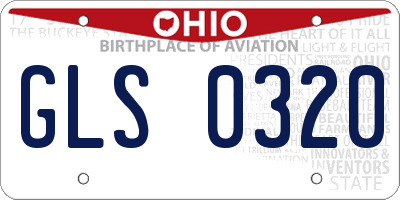 OH license plate GLS0320