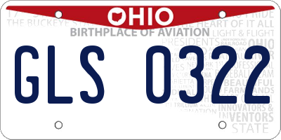 OH license plate GLS0322