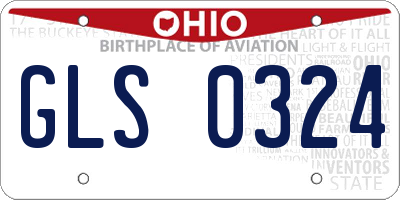 OH license plate GLS0324