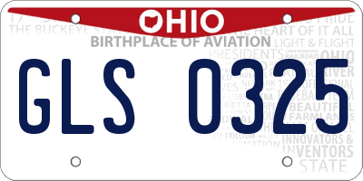 OH license plate GLS0325