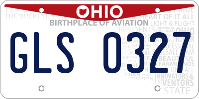 OH license plate GLS0327