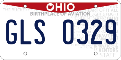 OH license plate GLS0329