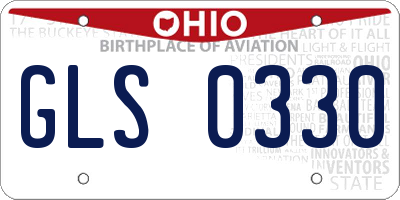 OH license plate GLS0330