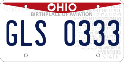 OH license plate GLS0333
