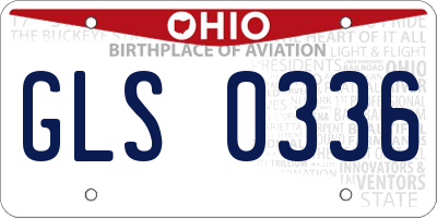 OH license plate GLS0336