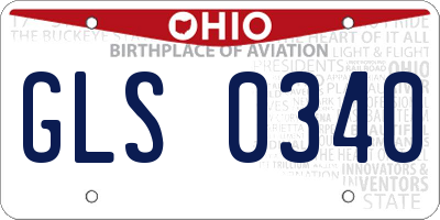 OH license plate GLS0340