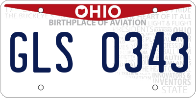 OH license plate GLS0343