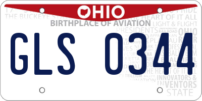OH license plate GLS0344