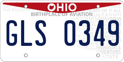 OH license plate GLS0349