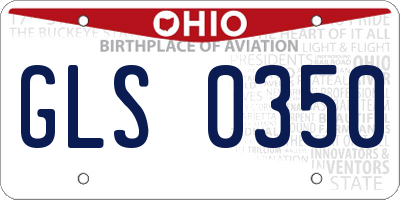 OH license plate GLS0350