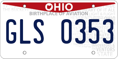OH license plate GLS0353