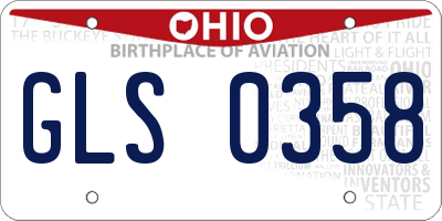 OH license plate GLS0358